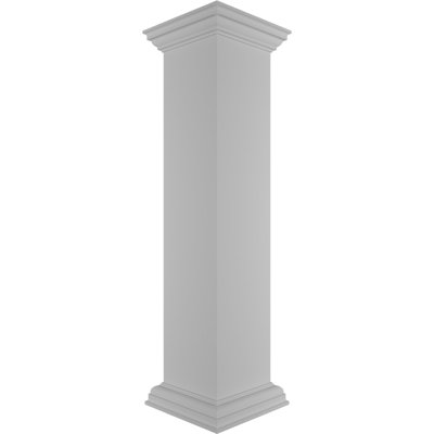 Plain Newel Post with Peaked Capital & Base Trim (Installation kit included)