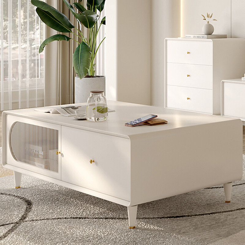 Table basse en bois massif de style français, H 18,5 po x l 55,12 po x P 27,56 po