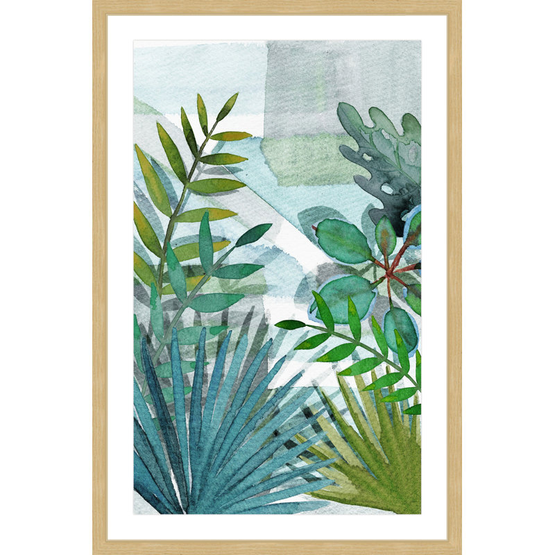 « tropical leaves », impression encadrée, H 36 po x l 24 po