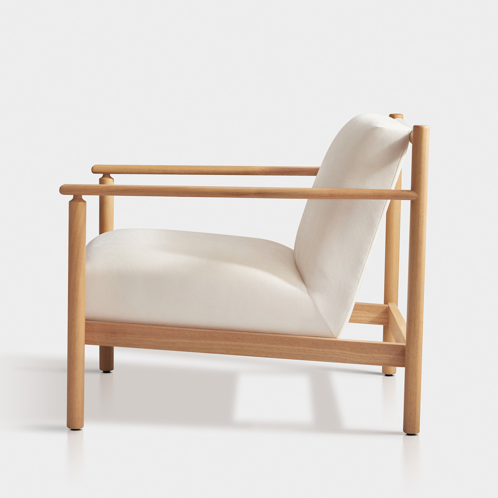 Solid Wood Armchair, Cloud Performance Weave