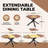 5 Piece Extendable Dining Table Set, Round to Oval Expandable Dining Table with Upholstered Chairs-33091782-33091777