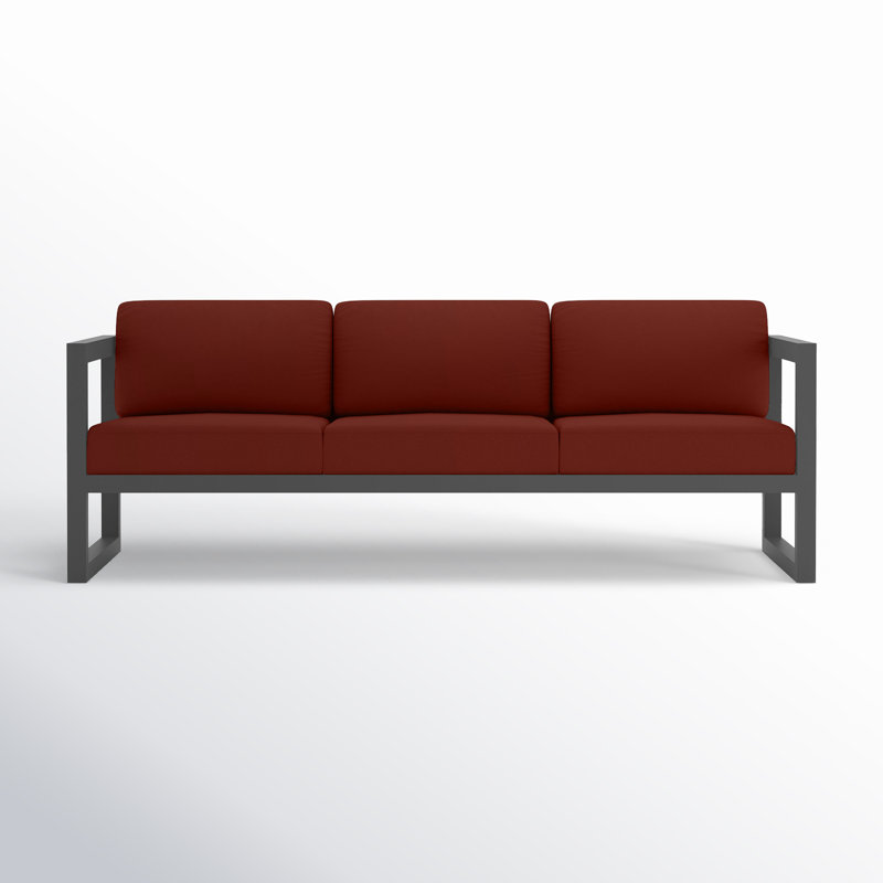 Avion Patio Sofa with Sunbrella Cushions, Slate, Canvas Henna Sunbrella® Canvas