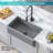 KRAUS Turino™ Reversible 33-inch L Fireclay Farmhouse Flat Apron Front Single Bowl Kitchen Sink with Bottom Grid-115269391