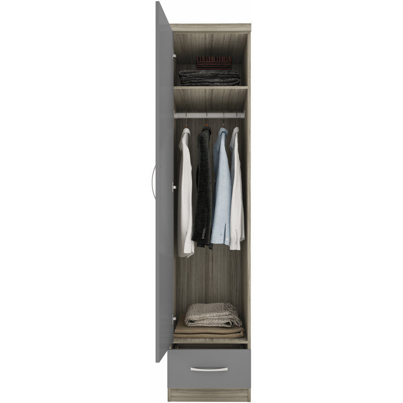Cascio 1 Door Wardrobe, Grey