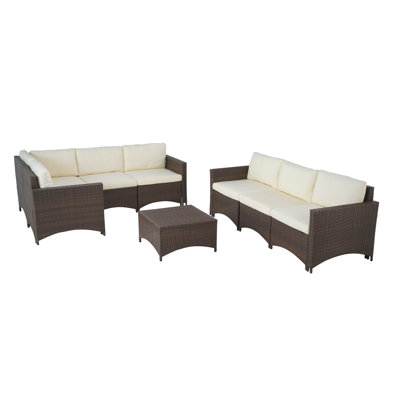 Ensemble de conversation modulaire avec coussins 9 pièces Brownley