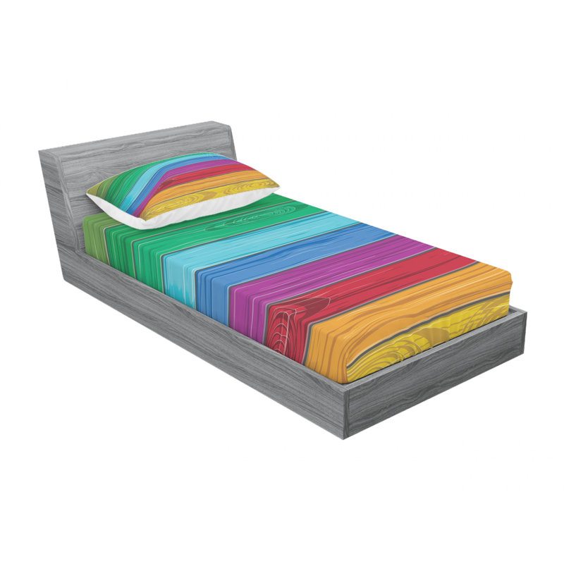 Microfiber Striped Sheet Set, Twin Sheet Set with Fitted Sheet, Stripped