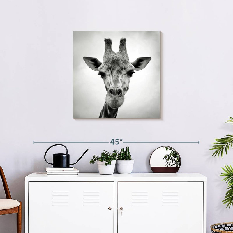 Crowle Giraffe BW, 24" H x 24" W