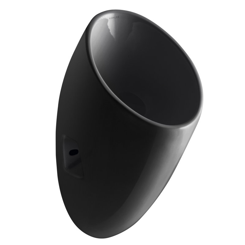 Steward® Waterless Wall Mounted Urinal, Black Black