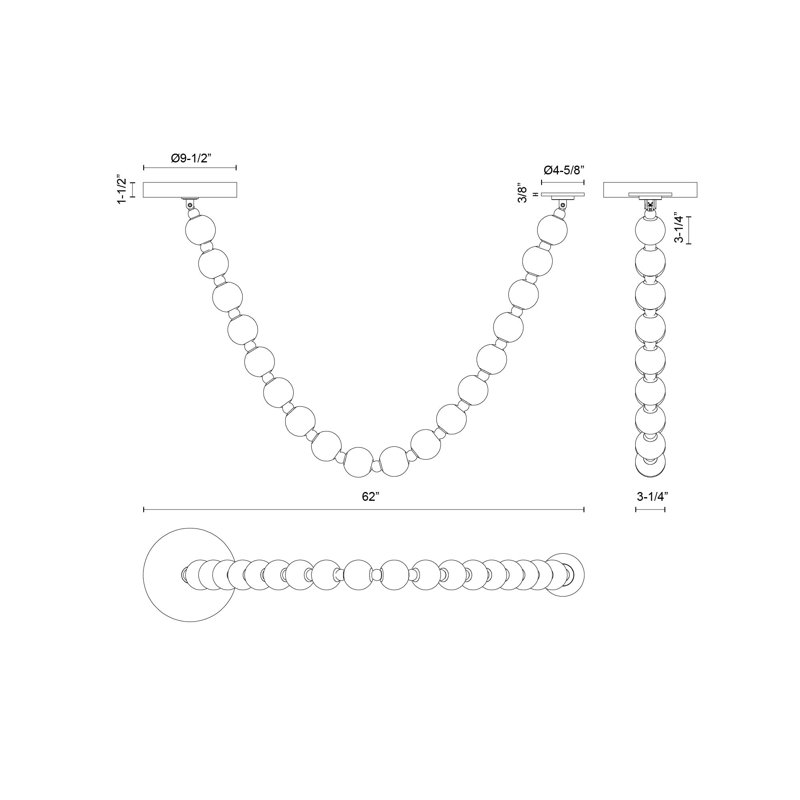 Akoya 62" Chrome LED Pendant Light