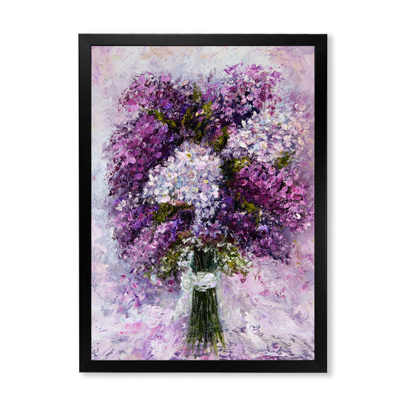 Mauve jacinthe - peinture sur toile encadrée, Toile avec cadre noir, H 32 po x l 24 po x P 1 po