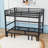 Metal Bunk Bed with Full Rail Top, Pull-Out Lower Bunk, and U-Shaped Sofa Design-45142199