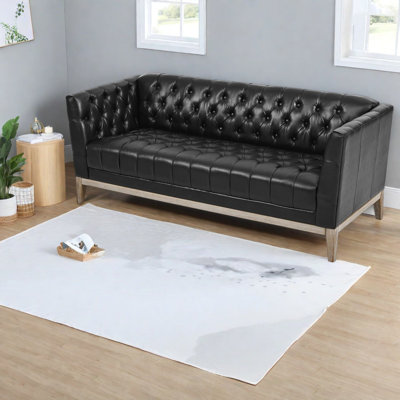 Spacious 3 Seat Sofas, 79 Inch PU Leather Wood Frame, Modern Home Couch