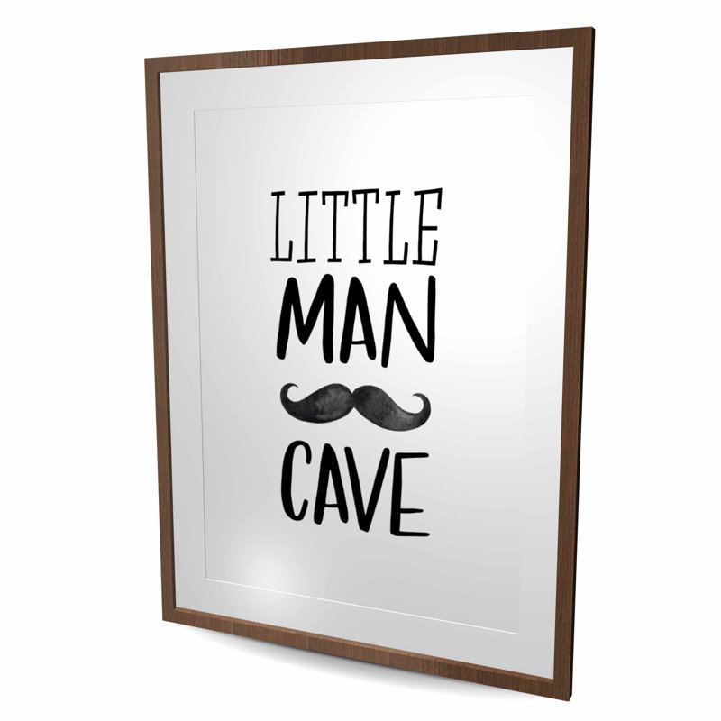 Petit homme des cavernes - chambre noire encadrée décorée, H 48 po x l 36 po