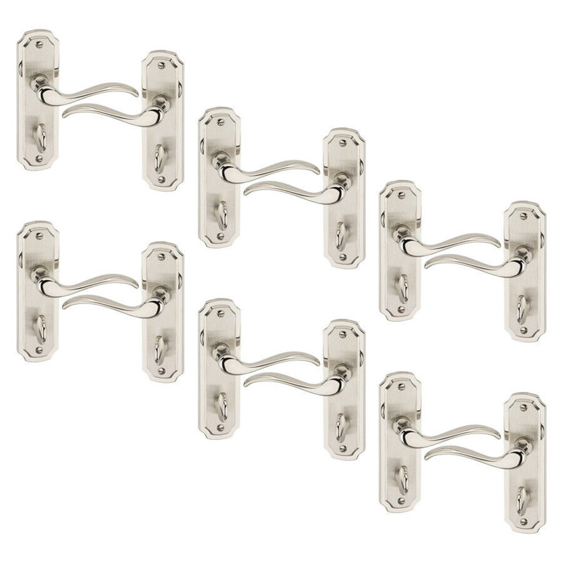 Door Handle, Satin Nickel Bathroom