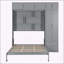 Grand lit escamotable mural avec armoire supérieure-837258273