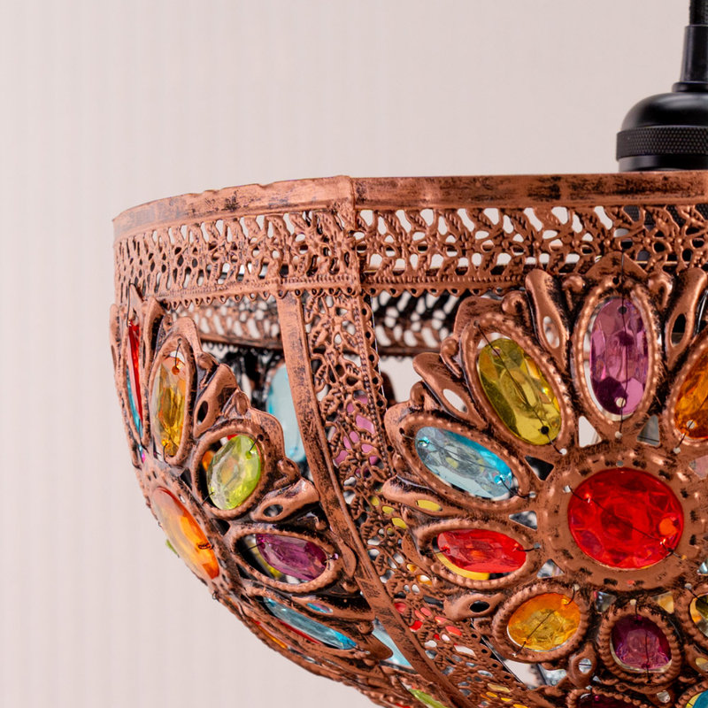 23cm H Metal Bowl Pendant Shade in Gold