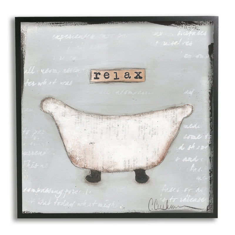 Relax Relax Bath Pastels Bath, L 24 po x H 24 po, Giclée encadrée noir minuit