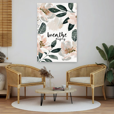 Calm Floral Essence Abstract Delicate Modern Flower Nature Wall Art Print by Treechild - Wrapped Canvas Print