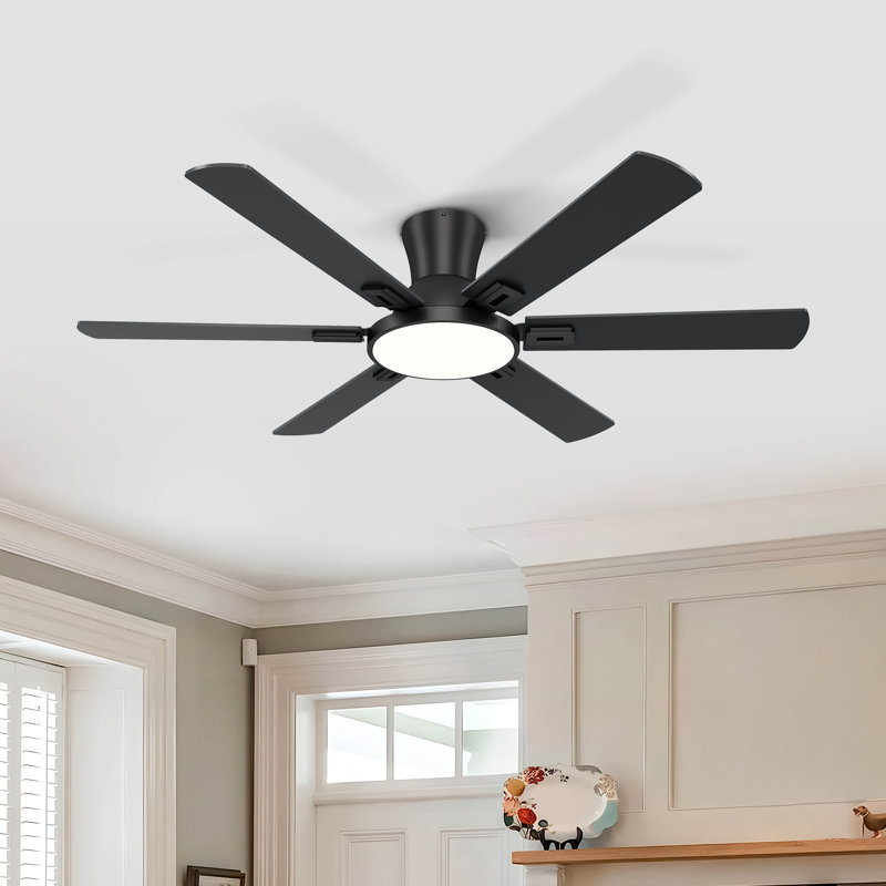 Ventilateur de plafond encastré noir mat Trerise, 52", Noir