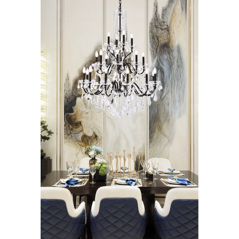Dagmar 24 - Light Dimmable Tiered Chandelier, Dark Bronze