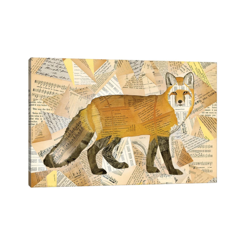 Red Fox Collage I by Nikki Galapon - Wrapped Canvas Print, 20.32cm H x 30.48cm W x 1.91cm D