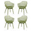  Ensemble de 2 chaises de café modernes en plastique résistant aux intempéries avec dossier ergonomique et coussin antidérapant Modern-1606011813