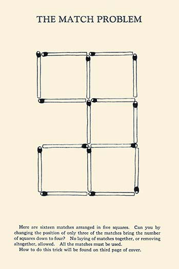 « the match problem » par harry houdini, impression