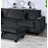 Modern Style 3Pc Sectional Set USB Port Storage Ottoman Right Arm Chaise Left Arm Sofa Black Finish Primary Living Room