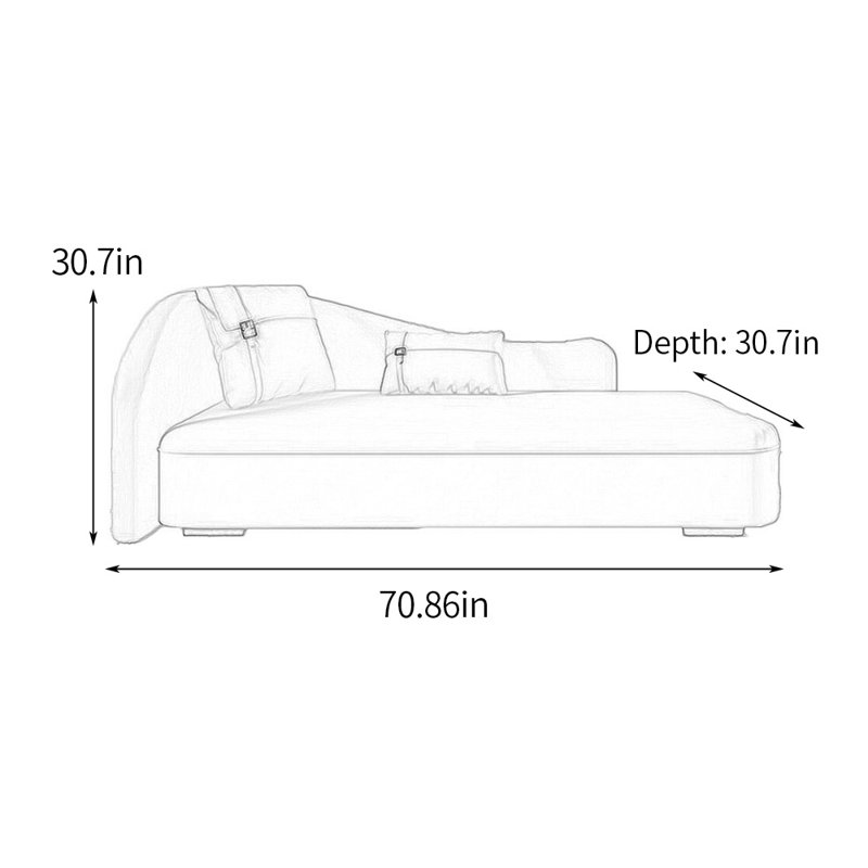 Chaise longue en similicuir Sterline, Brun / beige, Accoudoir à gauche (vu de face)