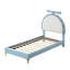 Grand lit plateforme tapissier avec tête de réveil, bleu-1695435928