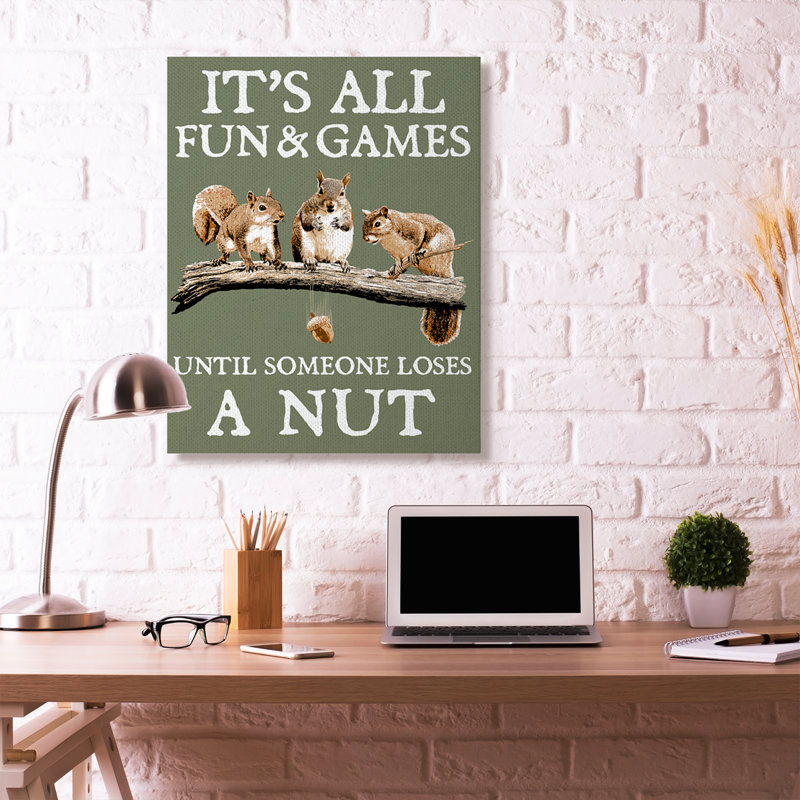 « perd un écrou amusant écureuil animal design word » par retrorocket-impression sur image, H 48 po x l 36 po x P 1,5 po