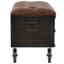 Banc de rangement Banc de couloir avec siège en bois massif et manufacturé de 31,7 po x 16,1 po x 19,7 po