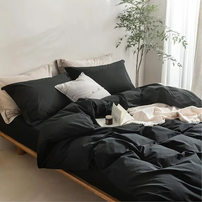 Housse de couette simple Simply Clean, Housse de couette pour très grand lit, Noir