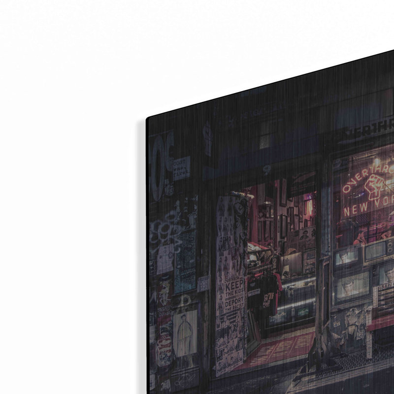 «Red Under Barrel Boxing Club NYC» par Nicklas Gustafsson, art mural en métal, H 16 po x l 24 po