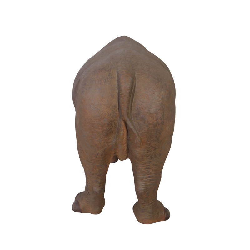 Grand-Scale Hand-Painted Resin Rhinoceros Statue
