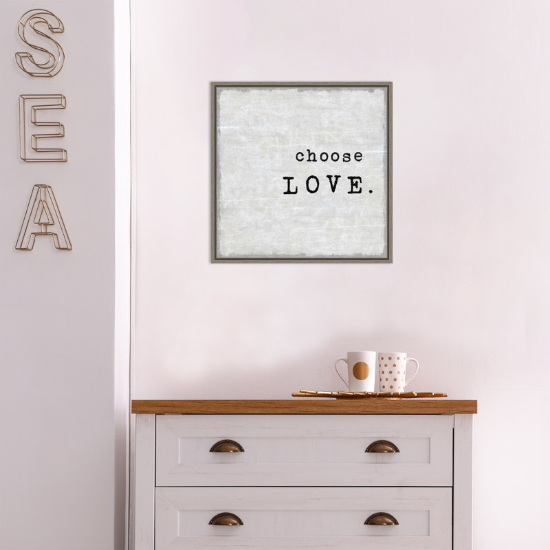 «Select Love» par Jamie Macdowell, reproduction d'art textuelle sur toile à cadre flottant