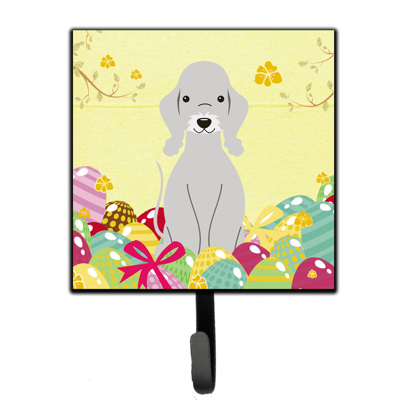 Organisateur de clés murales saint bernard avec crochets de pâques Mcelyea, Rouge / Bleu / Gris, Bedlington Terrier