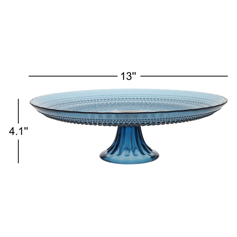 Fortessa Jupiter Vintage Glassware Cake Stand, Blue