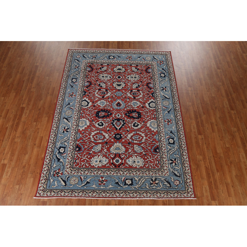 Tapis turc rouge à motif floral Ziegler noué à la main
