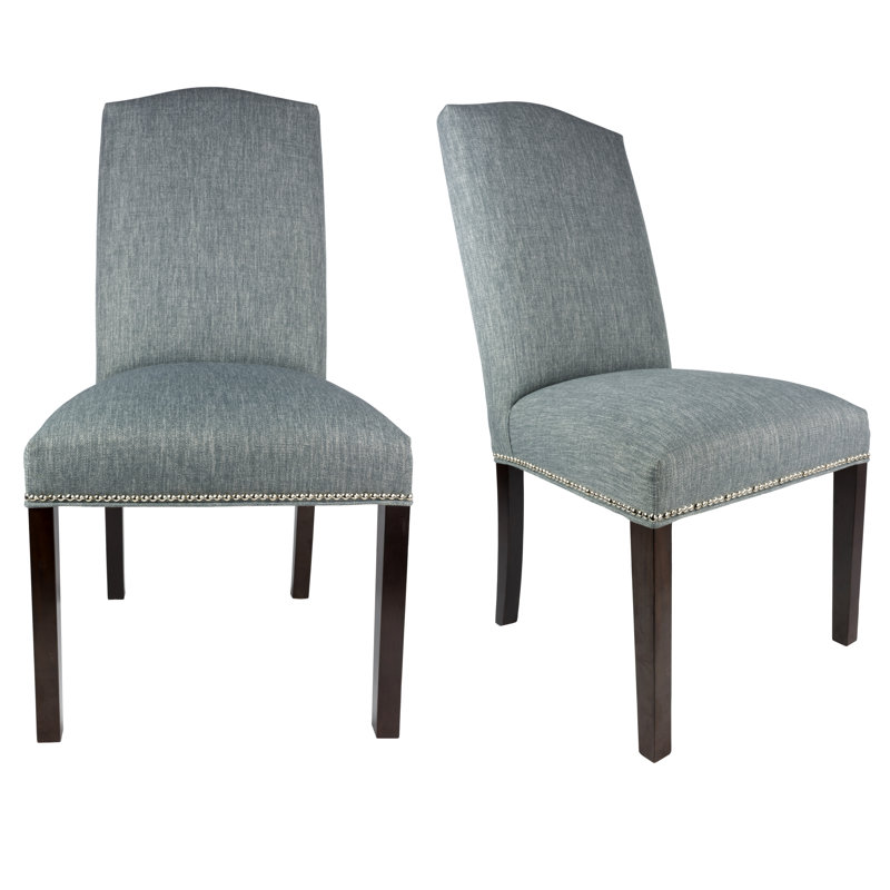 Chaise rembourrée, Espresso, Bleu denim
