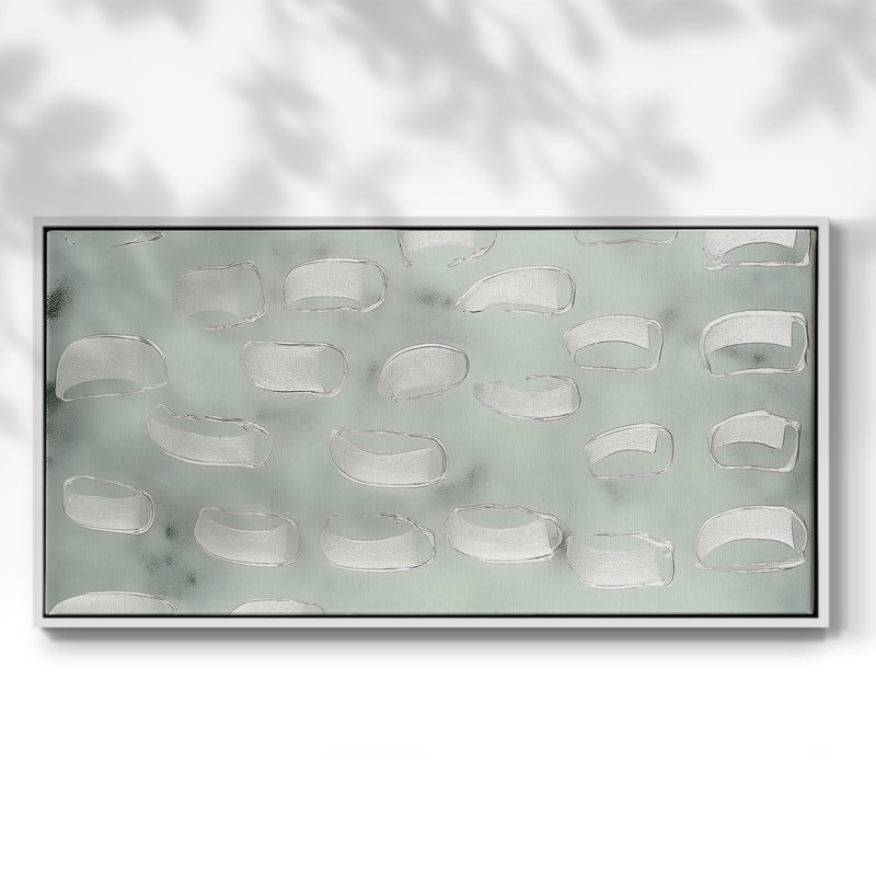 Série abstraite-DCCLXI- Toile tendue avec châssis tendue, prête à être accrochée, H 21 po x l 41 po, Blanc