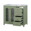 Meuble-lavabo de 36 pouces avec portes à fermeture douce, tablettes réglables et trois tiroirs pour espaces compacts-1349311828