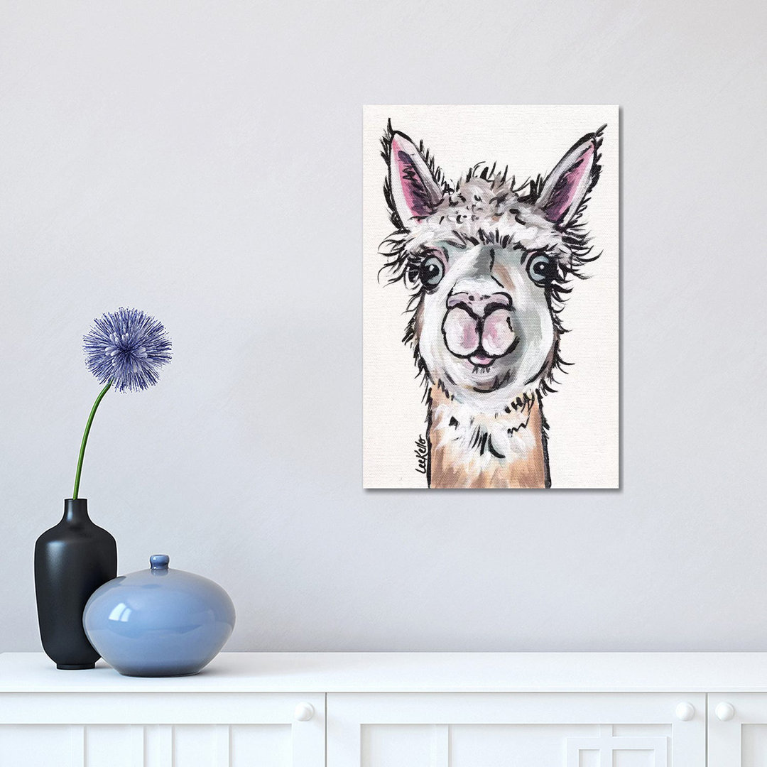 Maggie The Alpaca by Hippie Hound Studios - Wrapped Canvas Painting