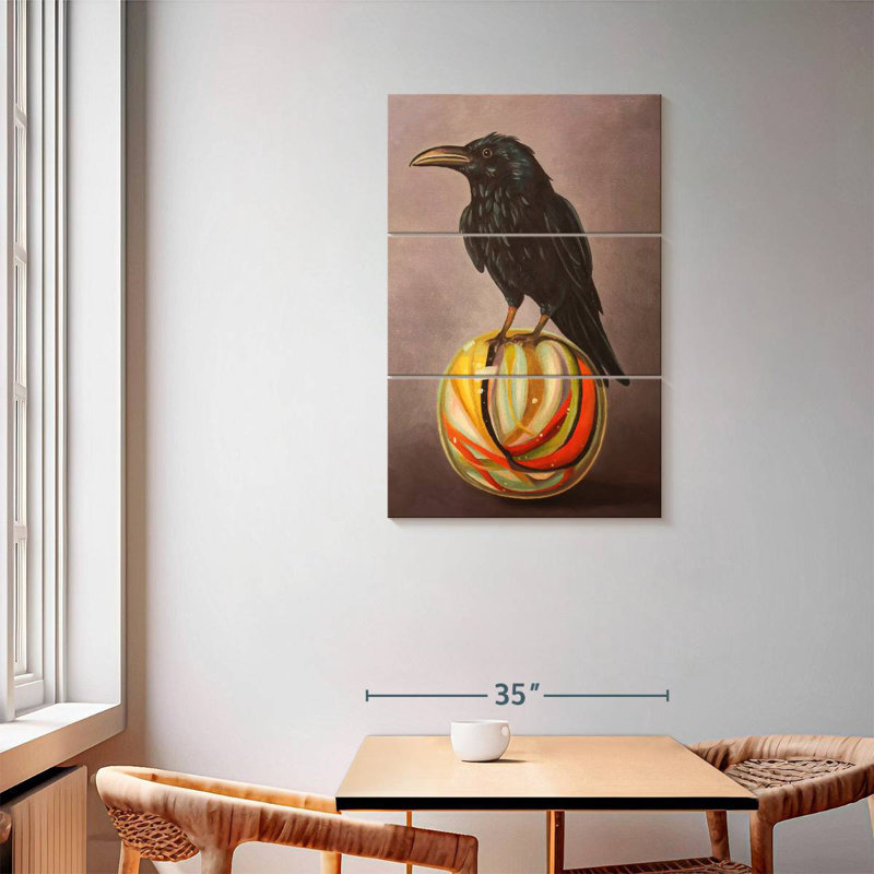 Brampt Crow On A Marble, 57" H x 36" W