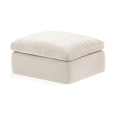 Boneless Sofa Ottoman, High-Density Boneless Compression Foam, White