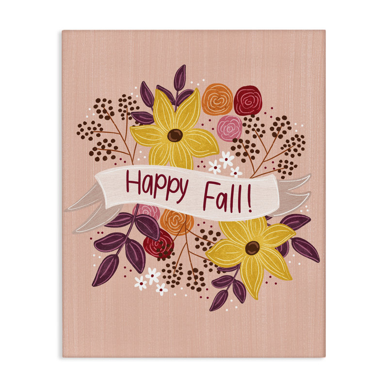  Art mural sur toile "Celebrate Floral Fall" par Emily Cromwell, H 20 po x l 16 po