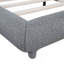 Lit plateforme tapissier grand en molleton Teddy avec tissu épais, structure solide et design élégant en forme de courbe, gris