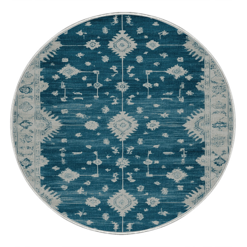 Tapis vert lavé à la machine, Rond 7 pi