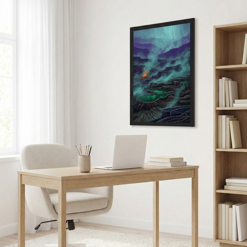 Art mural sur toile "Terrasses minérales vertes", 24"H x 16"W