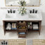 Meuble-lavabo autoportant 60 po avec lavabo blanc Carrara 60 po, texture cannelée, entièrement assemblé-458312702